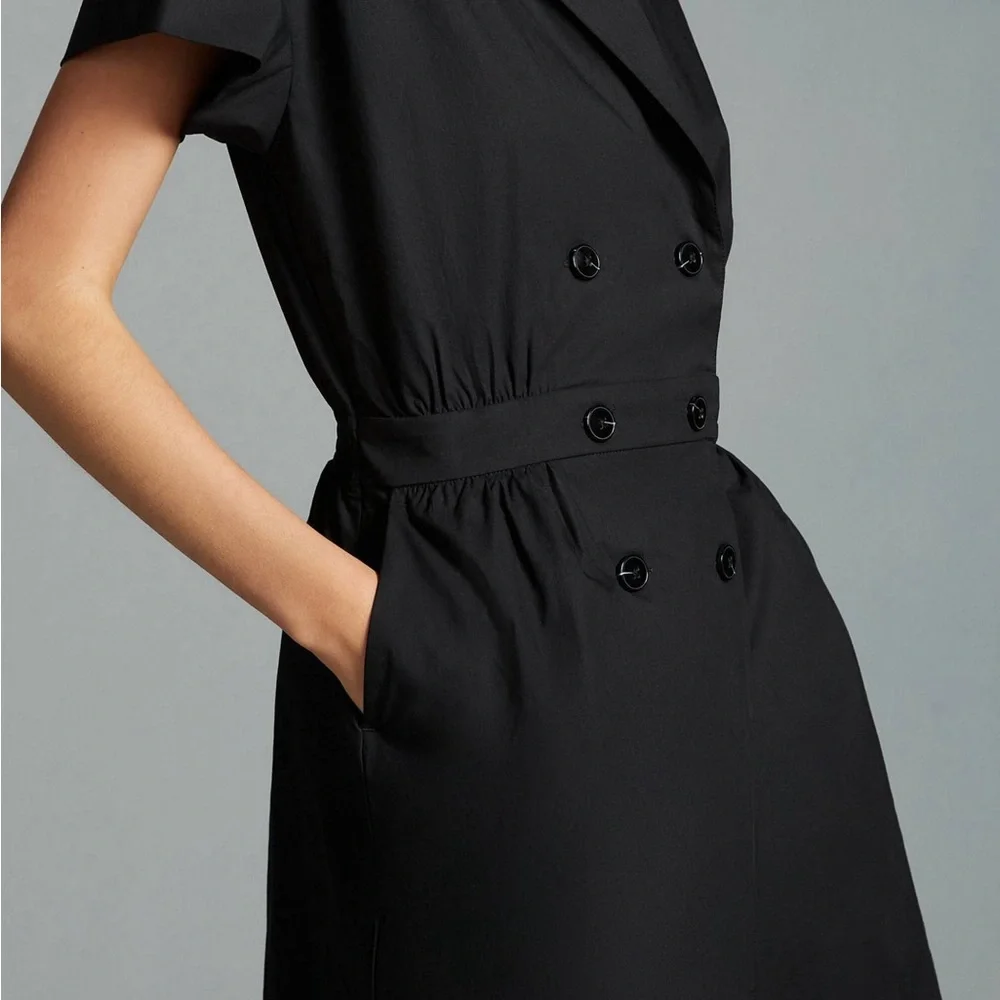 Maeve by Anthropologie Short-Sleeve Black Blazer Romper with Pockets NWT - Picture 14 of 14